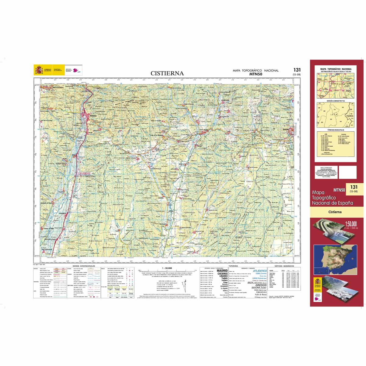 Online bestellen: Topografische kaart 131 MT50 Cistierna | CNIG - Instituto Geográfico Nacional1