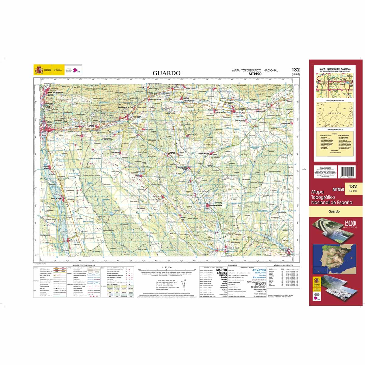 Online bestellen: Topografische kaart 132 MT50 Guardo | CNIG - Instituto Geográfico Nacional1