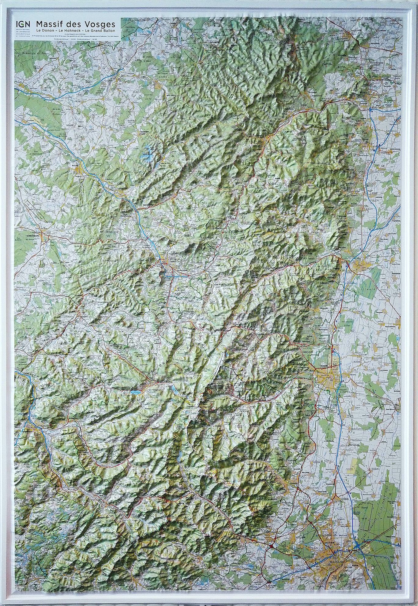 Online bestellen: Reliëfkaart 60177 Massif des Vosges - Vogezen met voelbaar 3D reliëf | 80 x 113 cm | IGN - Institut Géographique National