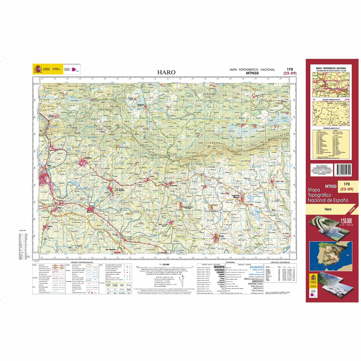 Online bestellen: Topografische kaart 170 MT50 Haro | CNIG - Instituto Geográfico Nacional1