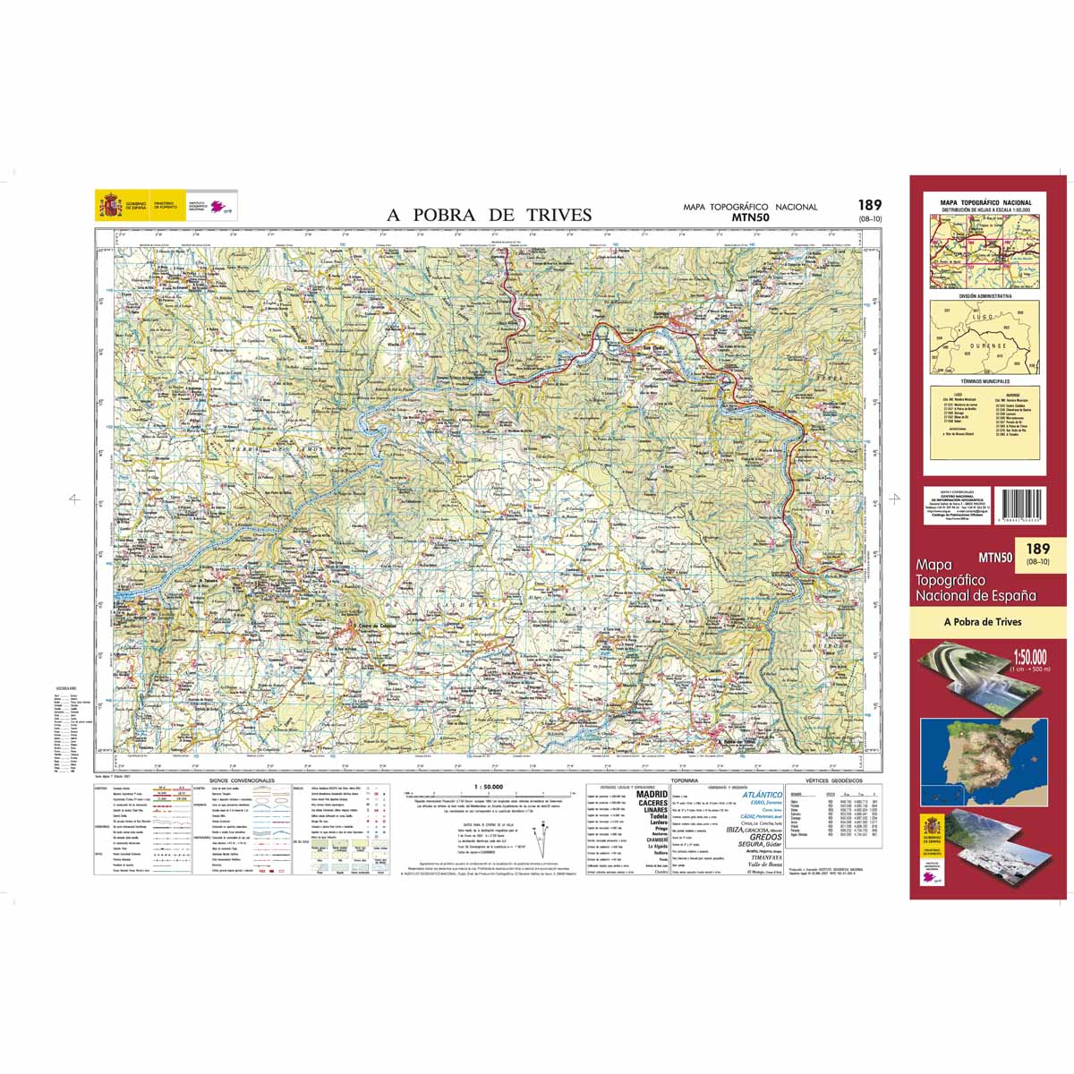 Online bestellen: Topografische kaart 189 MT50 A Pobra de Trives | CNIG - Instituto Geográfico Nacional1