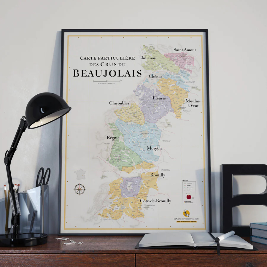 Online bestellen: Poster Beaujolais Carte des vins | 50 x 70 cm | La carte des vins