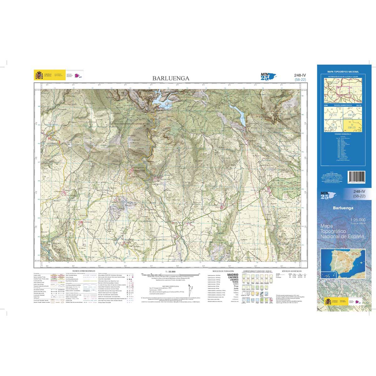 Online bestellen: Topografische kaart 248-IV Barluenga | CNIG - Instituto Geográfico Nacional1