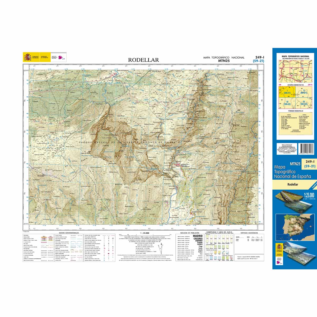 Online bestellen: Topografische kaart 249-I Rodellar | CNIG - Instituto Geográfico Nacional1