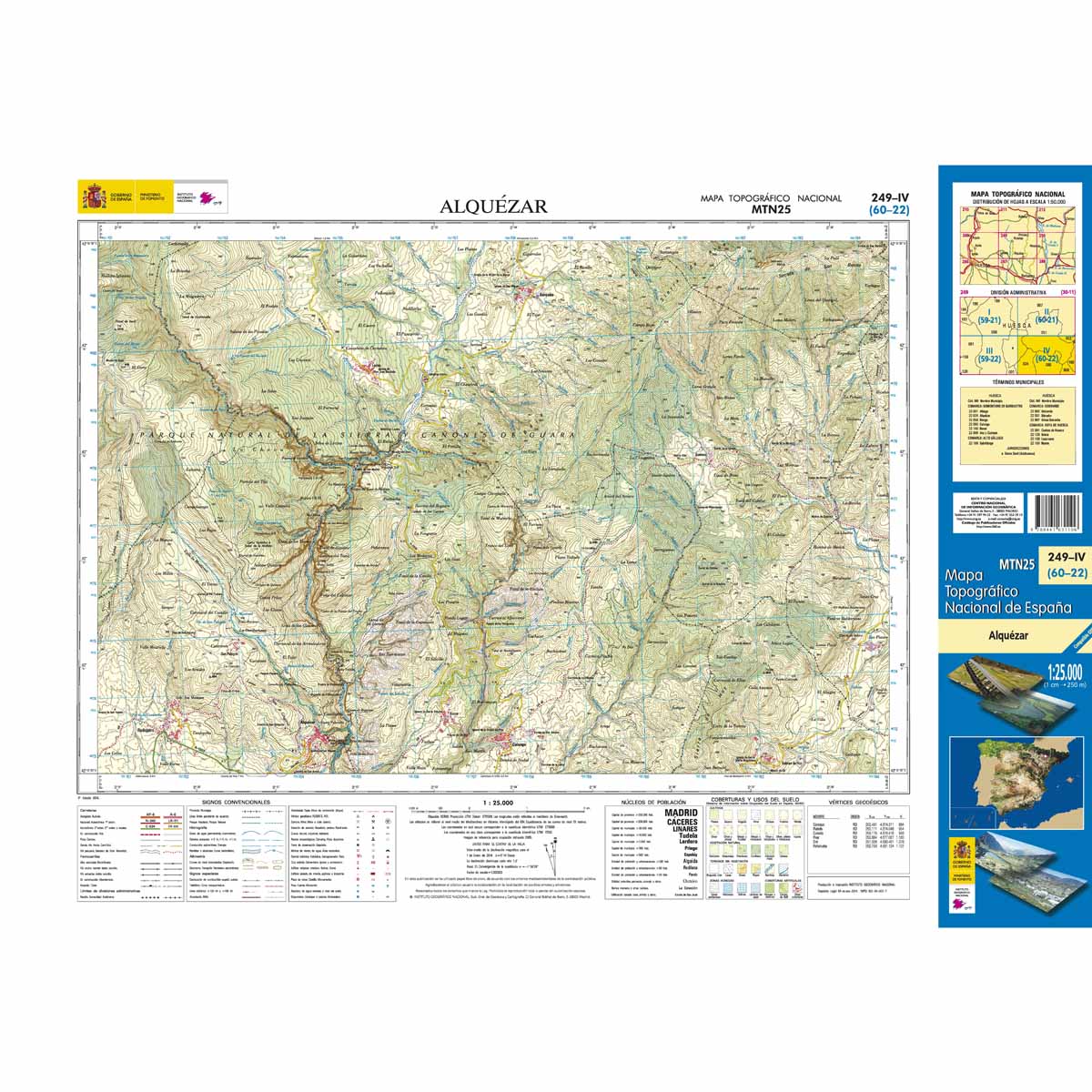 Online bestellen: Topografische kaart 249-IV Alquézar | CNIG - Instituto Geográfico Nacional1