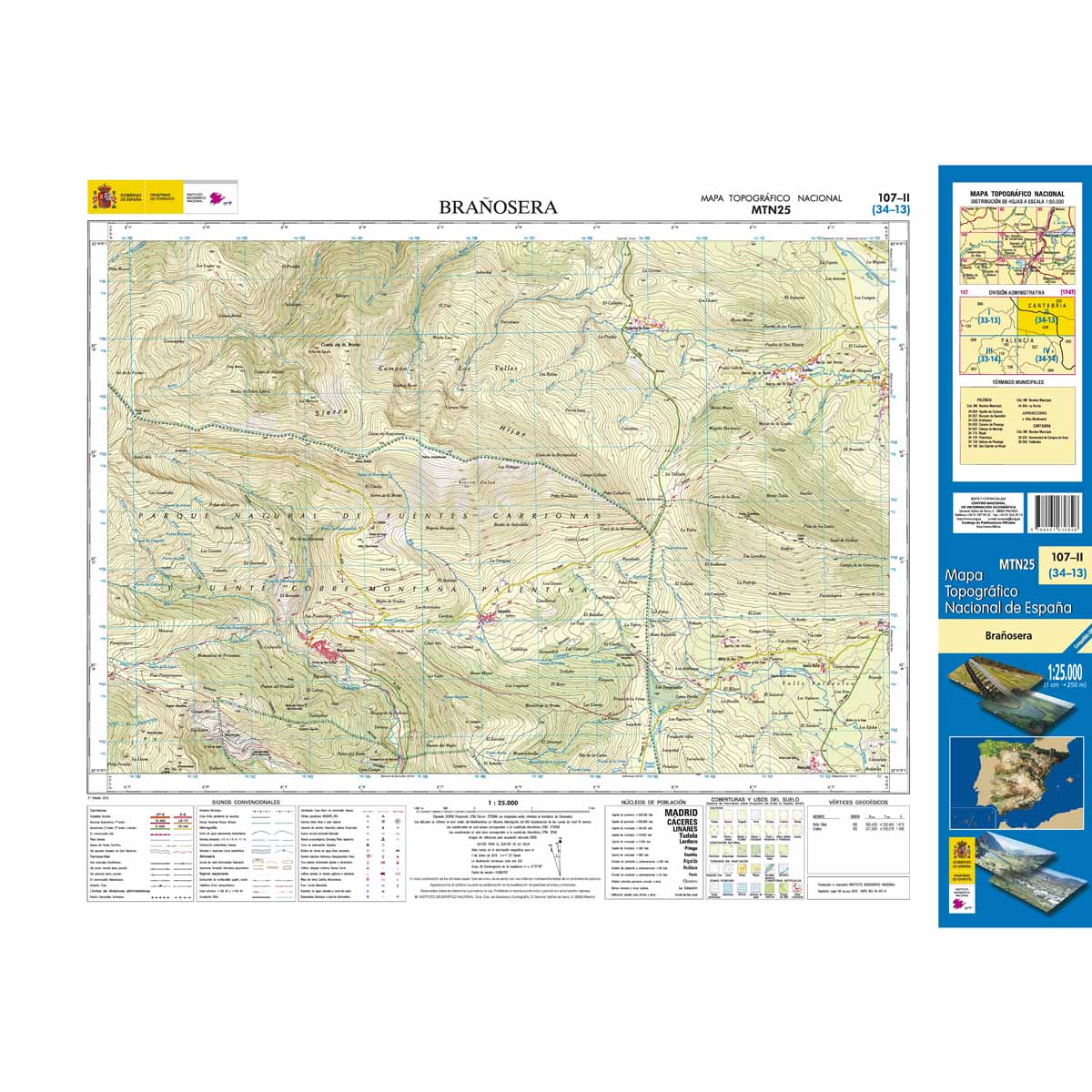 Online bestellen: Topografische kaart 107-II Brañosera | CNIG - Instituto Geográfico Nacional1