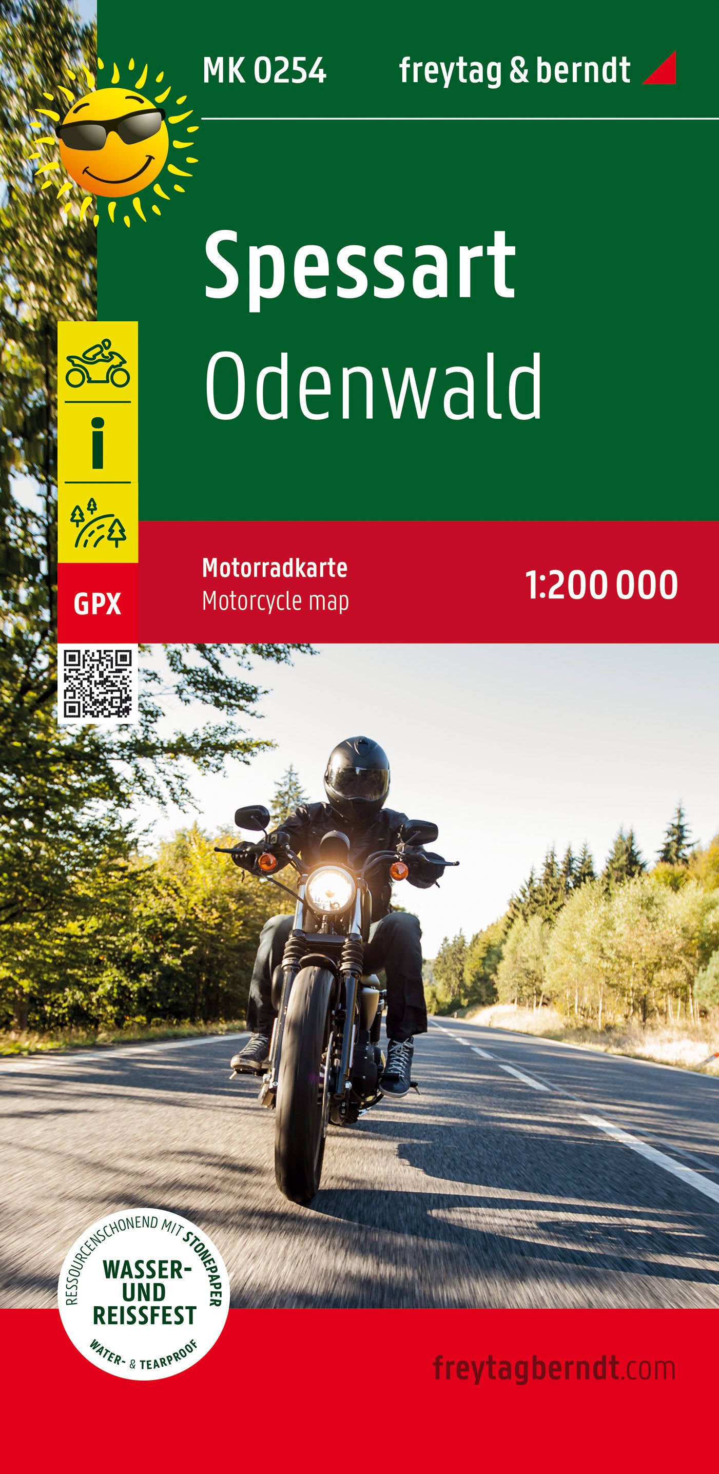 Online bestellen: Wegenkaart - landkaart 254 Motorkarte Spessart - Odenwald | Freytag & Berndt