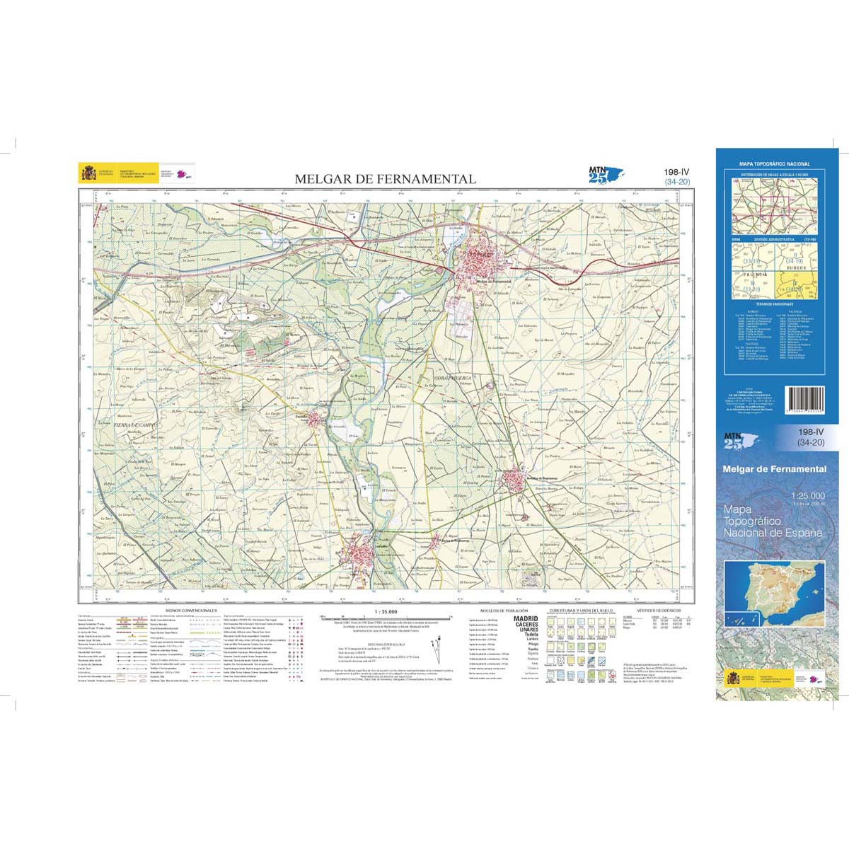 Online bestellen: Topografische kaart 198-IV Melgar de Fernamental | CNIG - Instituto Geográfico Nacional1