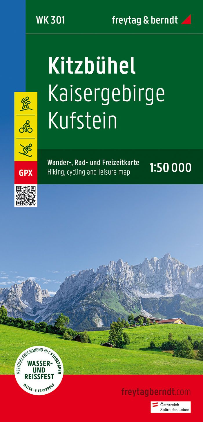 Online bestellen: Fietskaart - Wandelkaart 301 Kitzbühel - Kaisergebirge - Kufstein | Freytag & Berndt