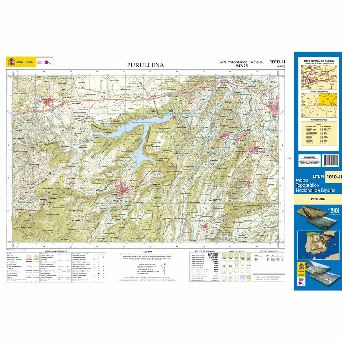 Online bestellen: Topografische kaart 1010-II Purullena | CNIG - Instituto Geográfico Nacional1