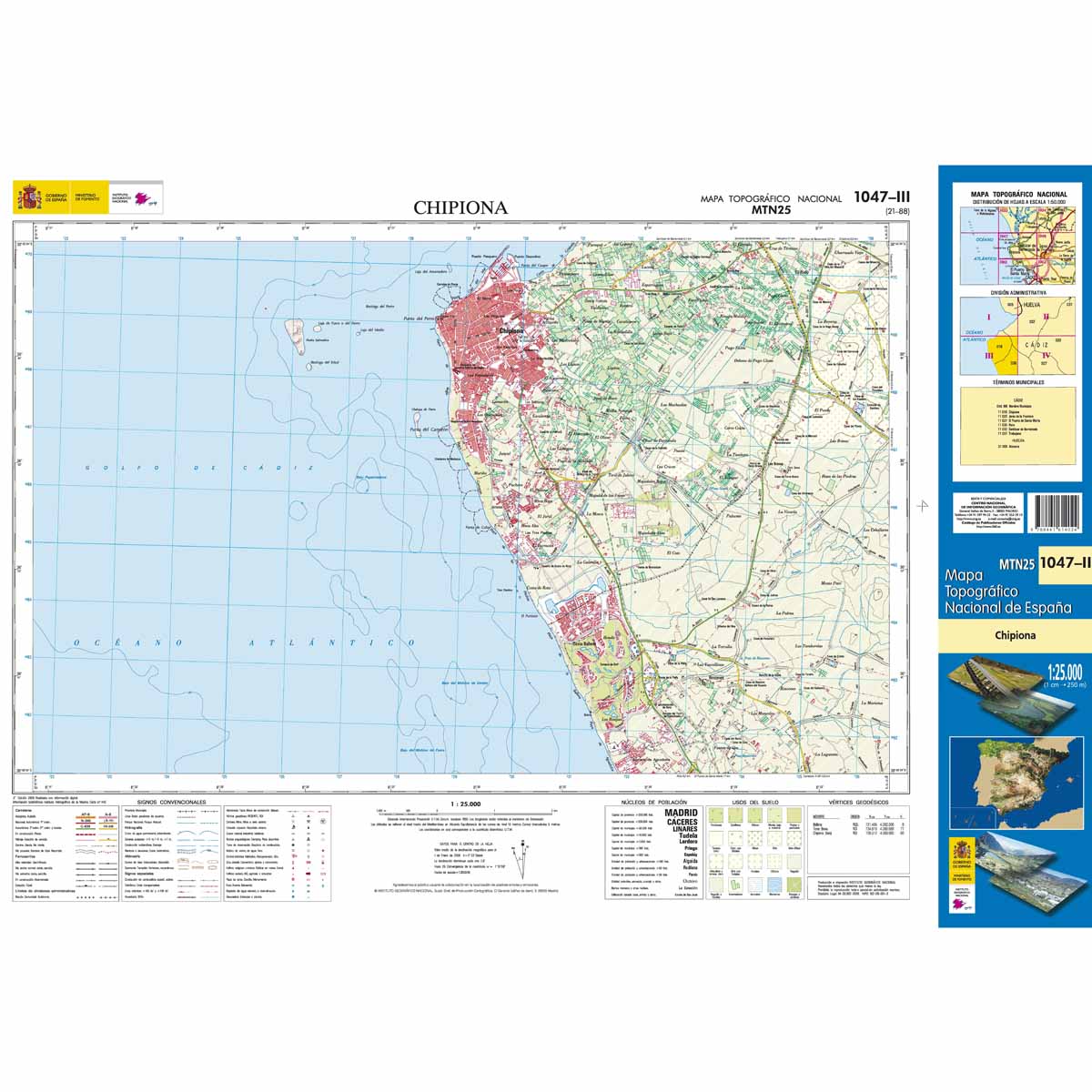 Online bestellen: Topografische kaart 1047-III Chipiona | CNIG - Instituto Geográfico Nacional1