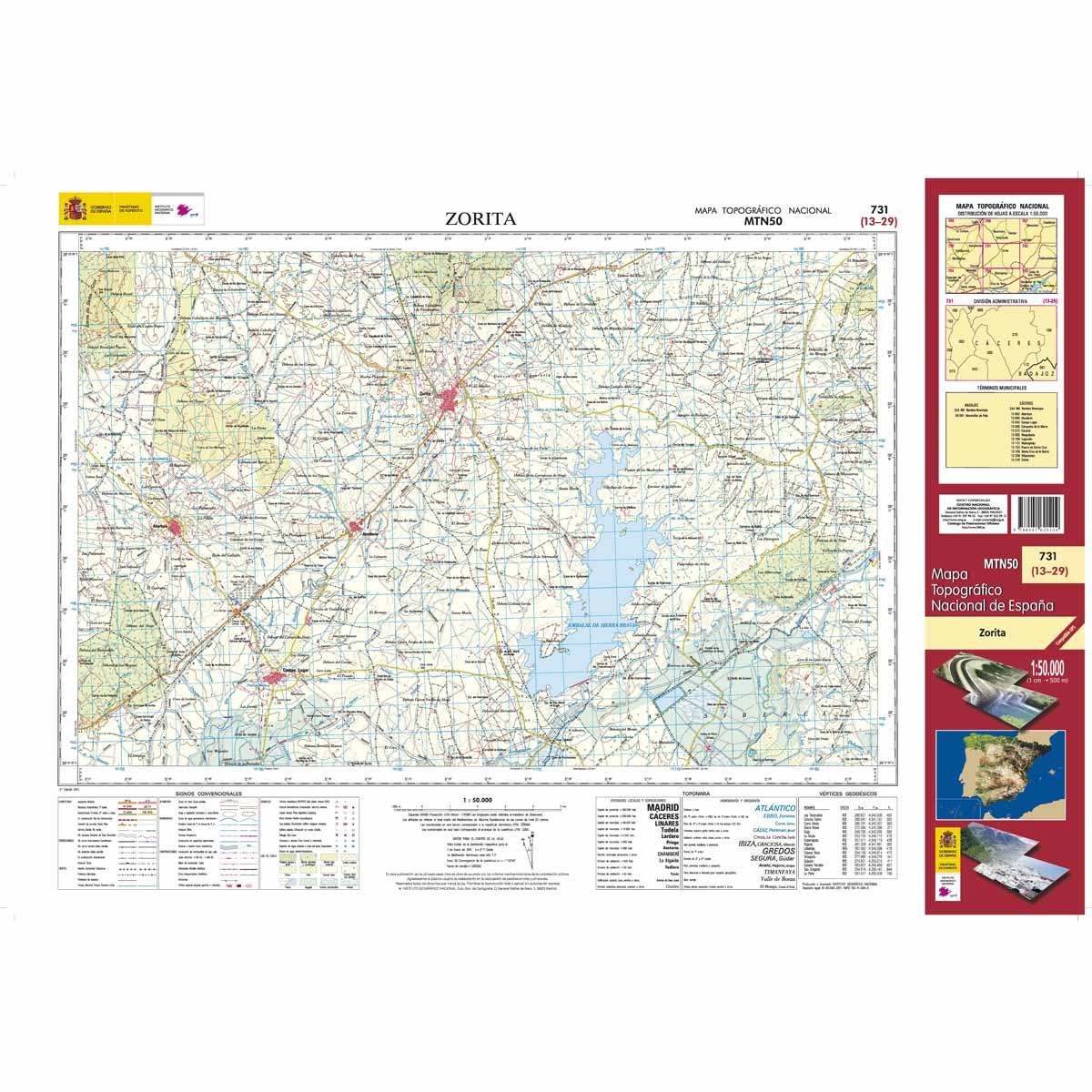 Online bestellen: Topografische kaart 731 MT50 Zorita | CNIG - Instituto Geográfico Nacional1