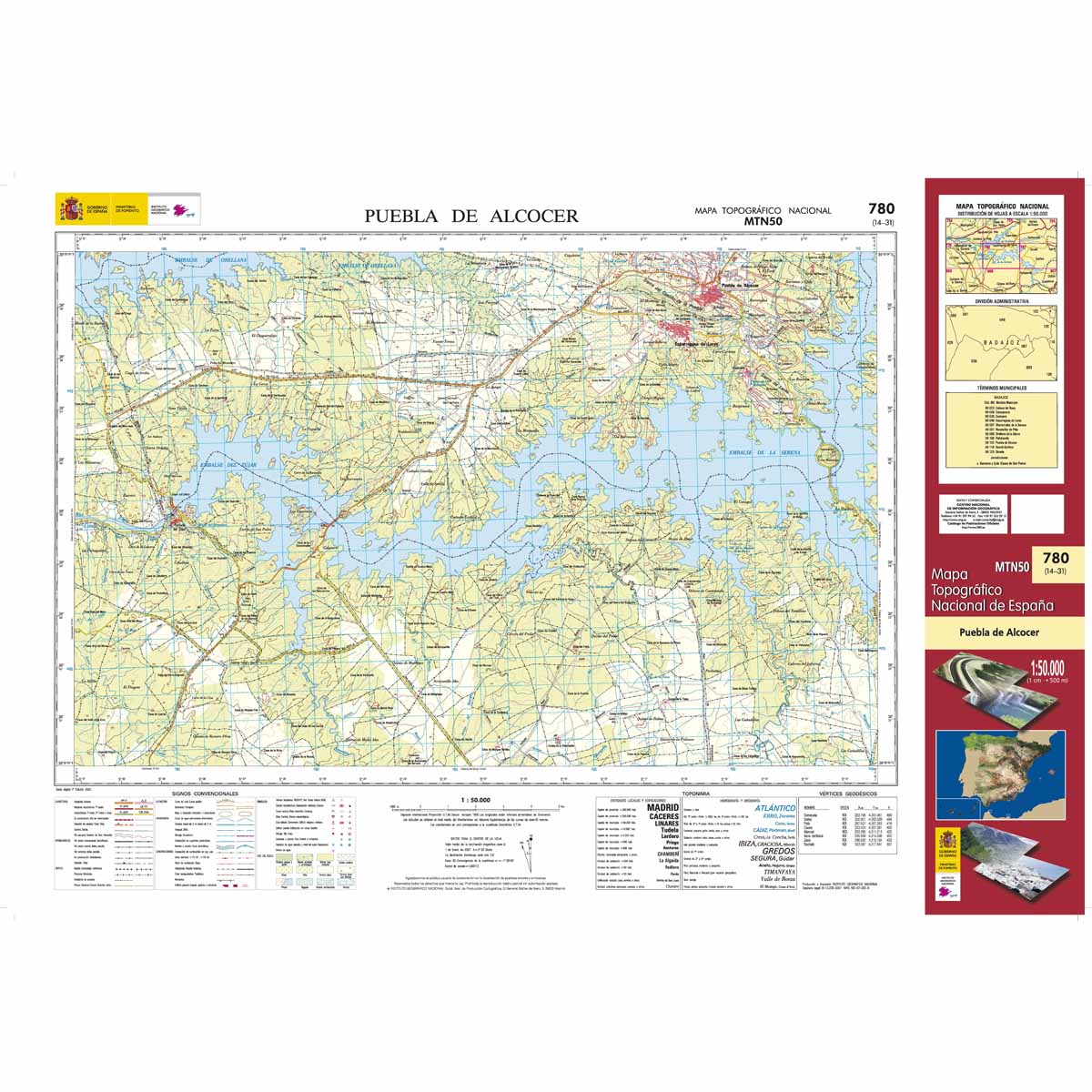 Online bestellen: Topografische kaart 780 MT50 Puebla de Alcocer | CNIG - Instituto Geográfico Nacional1