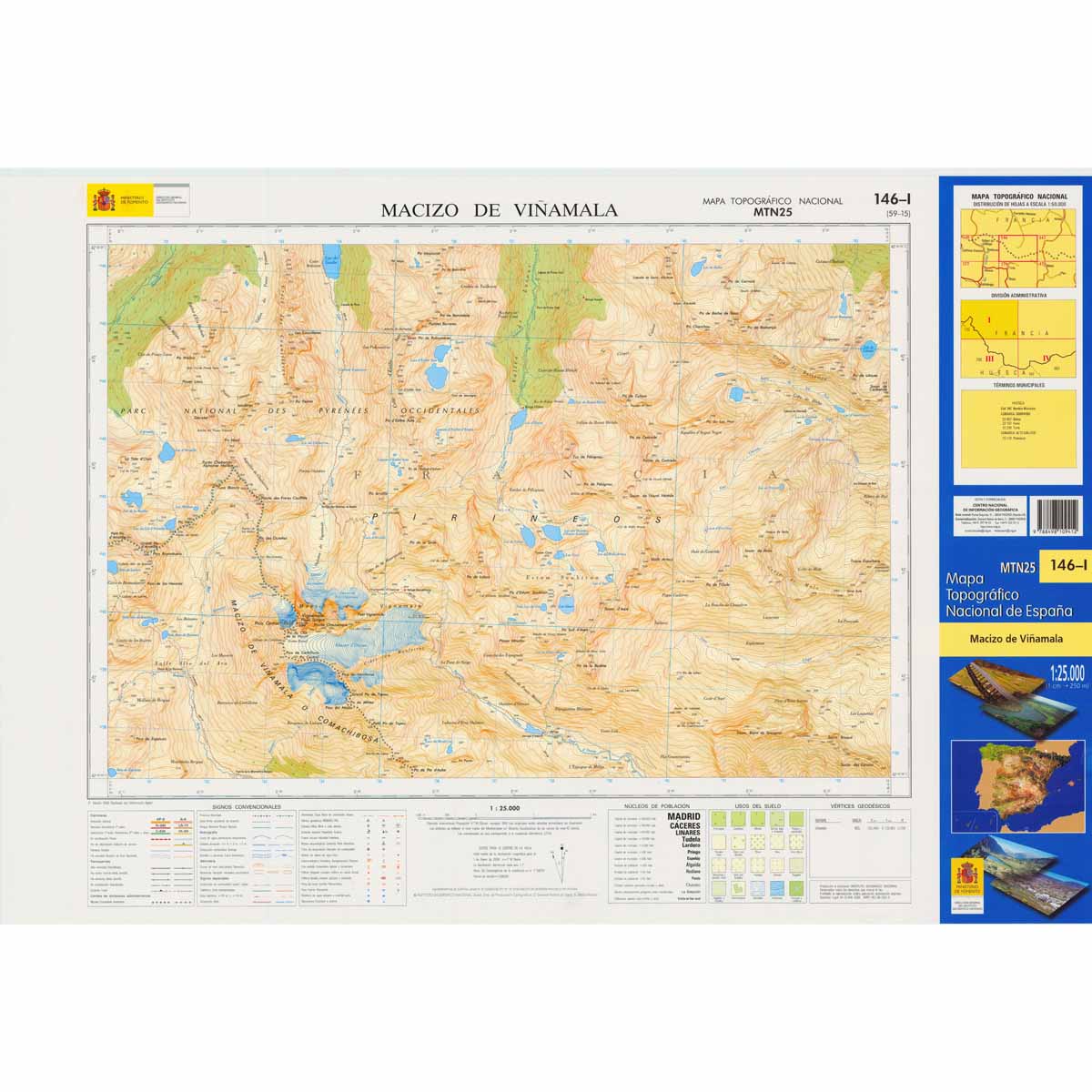 Online bestellen: Topografische kaart 146-I Macizo de Viñamala | CNIG - Instituto Geográfico Nacional1