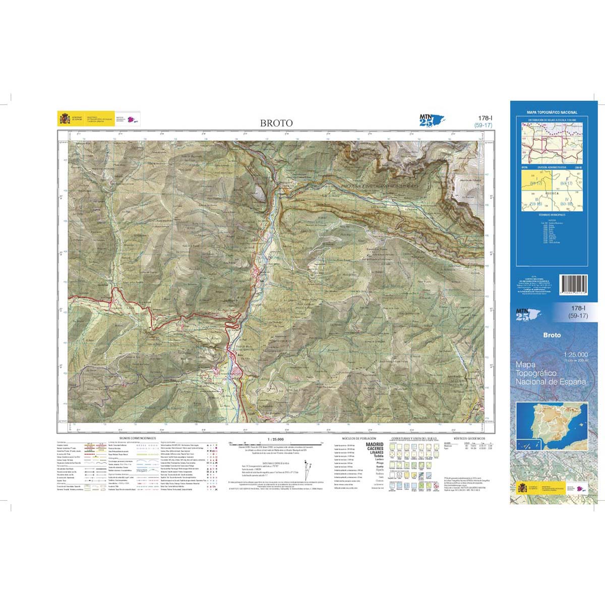 Online bestellen: Topografische kaart 178-I Broto | CNIG - Instituto Geográfico Nacional1