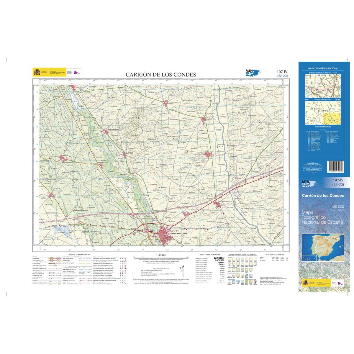 Online bestellen: Topografische kaart 197-IV Carrión de los Condes | CNIG - Instituto Geográfico Nacional1