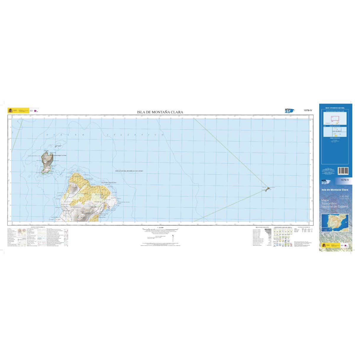 Online bestellen: Topografische kaart 1079-IV Isla de Montaña Clara (Lanzarote) | CNIG - Instituto Geográfico Nacional