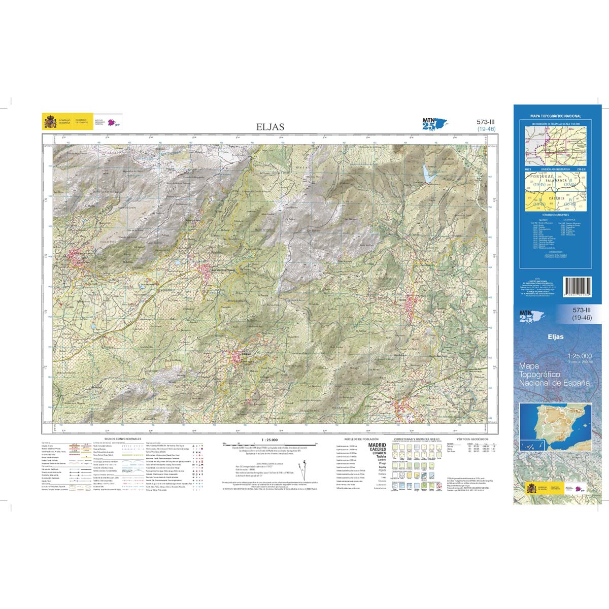 Online bestellen: Topografische kaart 573-III Eljas | CNIG - Instituto Geográfico Nacional1