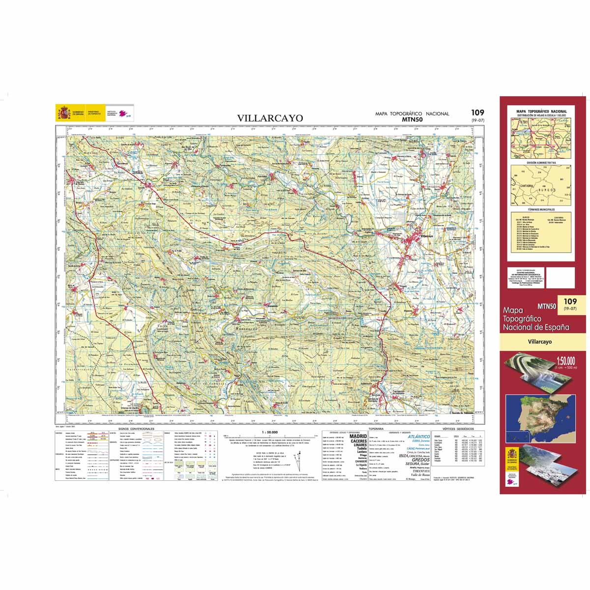 Online bestellen: Topografische kaart 109 MT50 Villarcayo | CNIG - Instituto Geográfico Nacional1