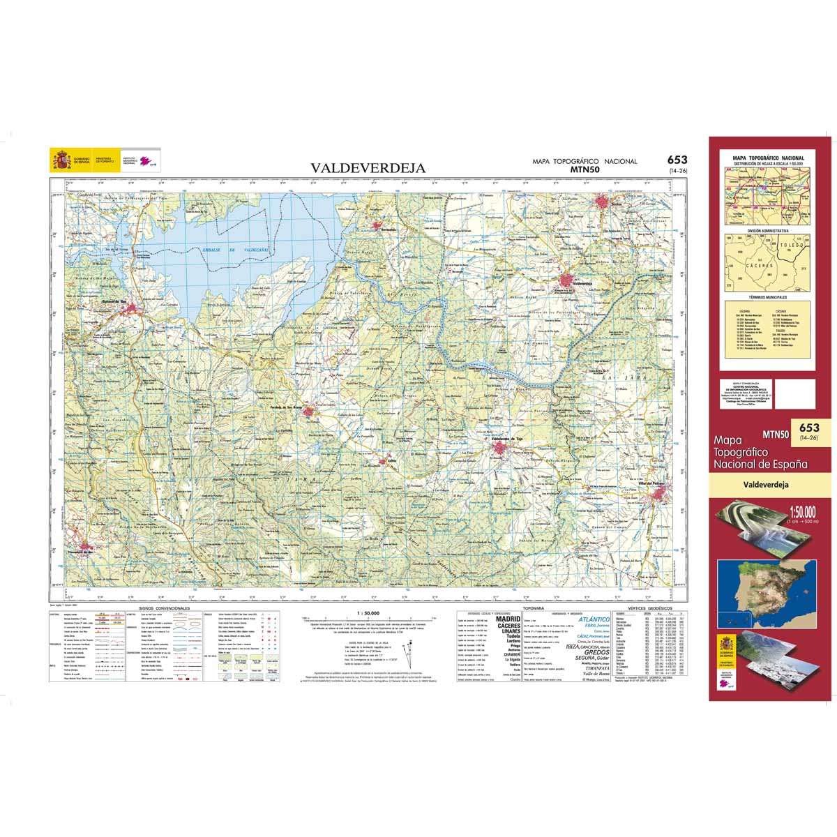 Online bestellen: Topografische kaart 653 MT50 Valdeverdeja | CNIG - Instituto Geográfico Nacional1