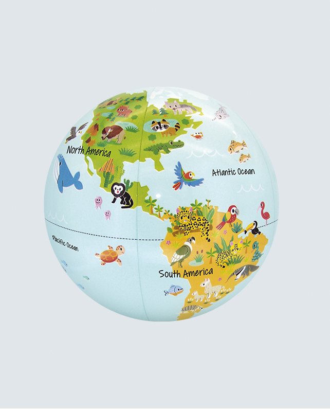 Opblaasbare wereldbol - globe Inflatable globe 30 cm Nature's lil' ani