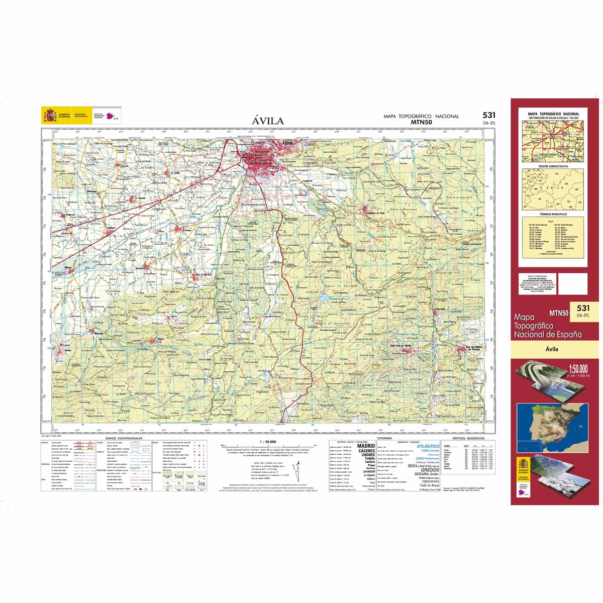 Online bestellen: Topografische kaart 531 MT50 Ávila | CNIG - Instituto Geográfico Nacional1