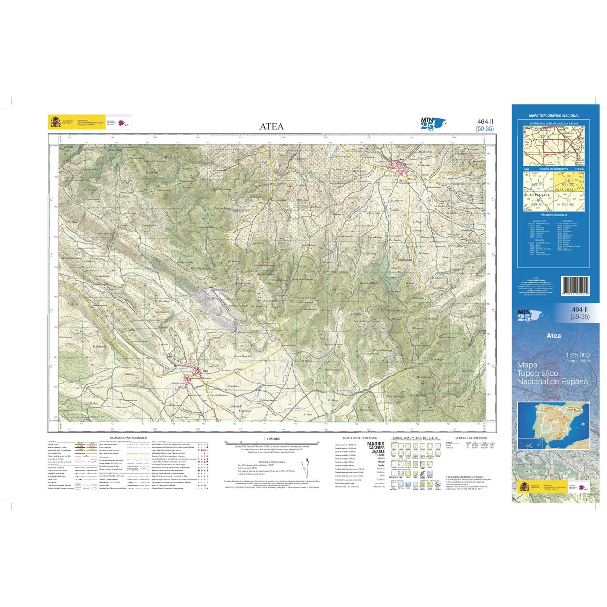 Online bestellen: Topografische kaart 464-II Atea | CNIG - Instituto Geográfico Nacional1