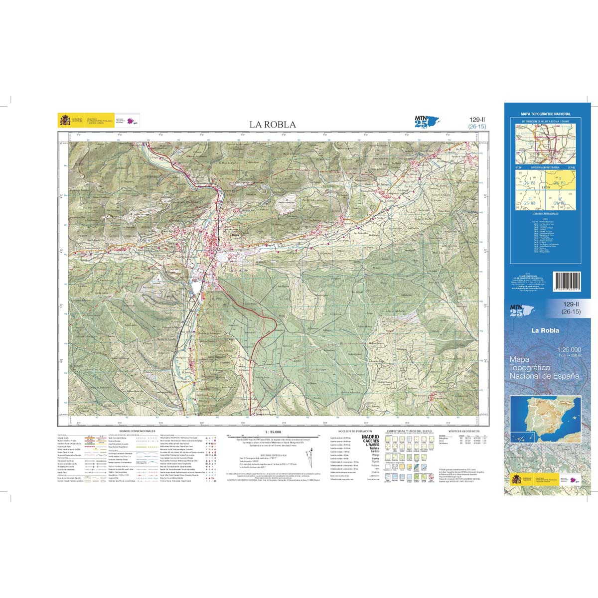 Online bestellen: Topografische kaart 129-II La Robla | CNIG - Instituto Geográfico Nacional1