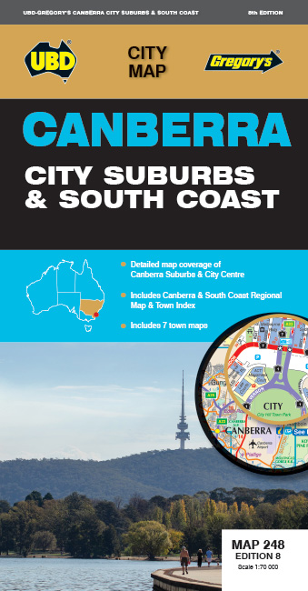 Online bestellen: Stadsplattegrond 248 Canberra City Suburbs & South Coast | UBD Gregory's