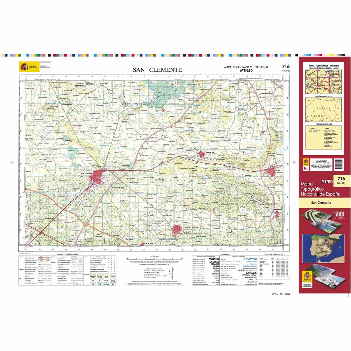 Online bestellen: Topografische kaart 716 MT50 San Clemente | CNIG - Instituto Geográfico Nacional1