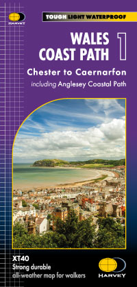 Online bestellen: Wandelkaart Wales Coast Path 1 | Harvey Maps