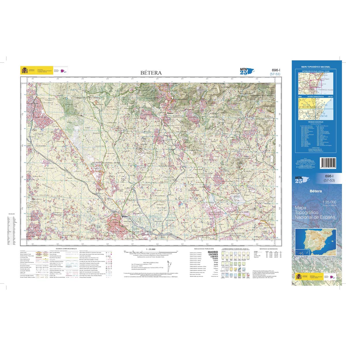 Online bestellen: Topografische kaart 696-I Bétera | CNIG - Instituto Geográfico Nacional1