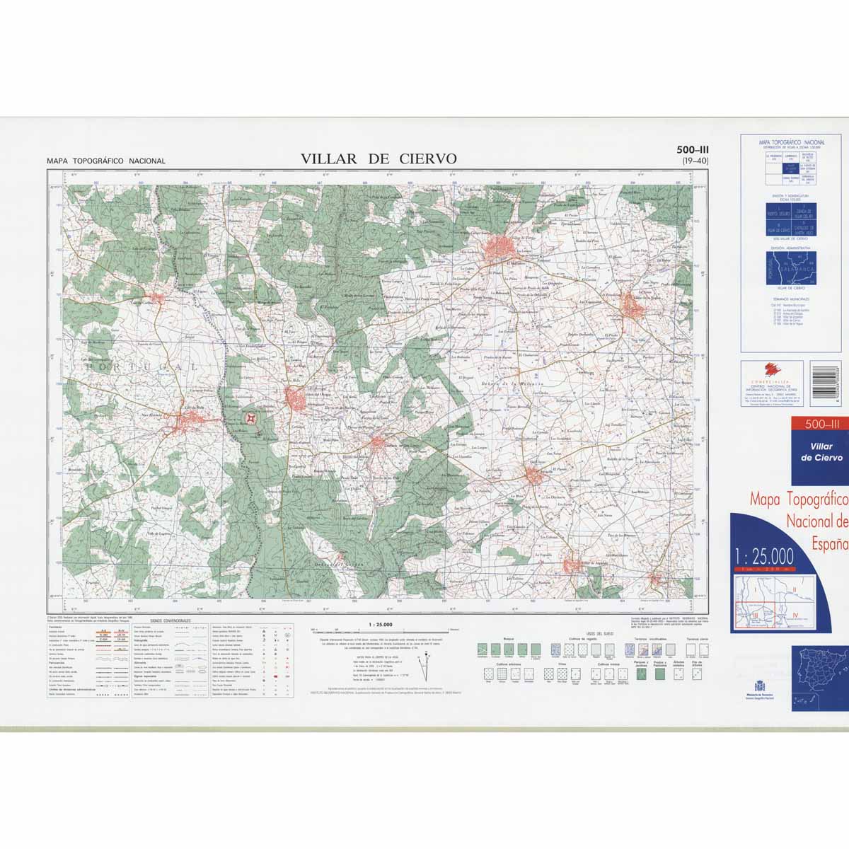 Online bestellen: Topografische kaart 500-III Villar de Ciervo | CNIG - Instituto Geográfico Nacional1