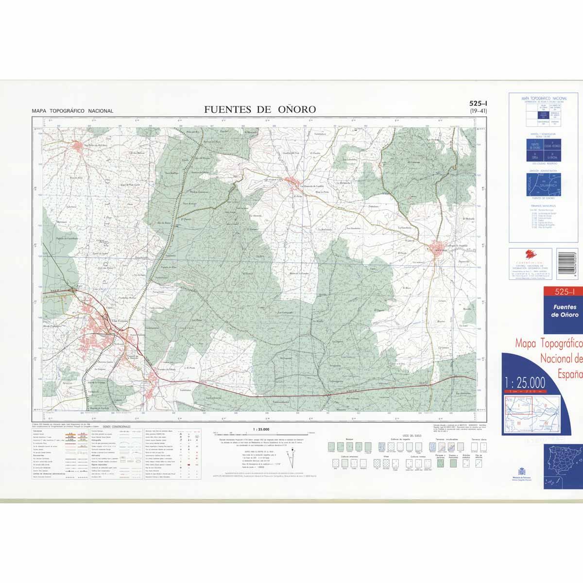 Online bestellen: Topografische kaart 525-I Fuentes de Oñoro | CNIG - Instituto Geográfico Nacional1