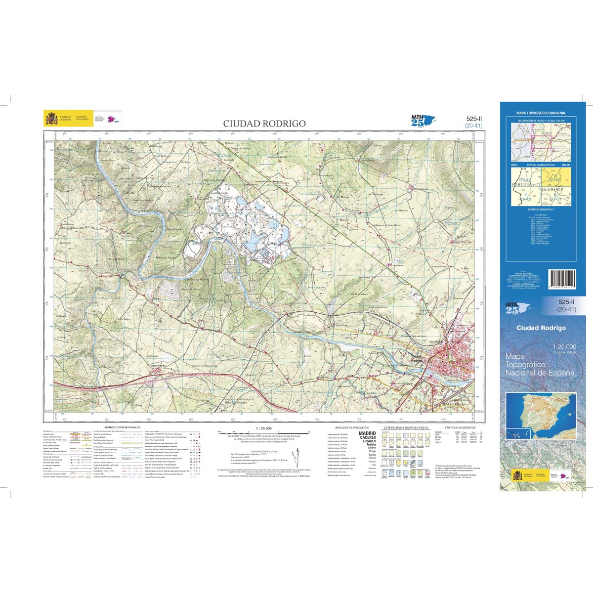 Online bestellen: Topografische kaart 525-II Ciudad Rodrigo | CNIG - Instituto Geográfico Nacional1