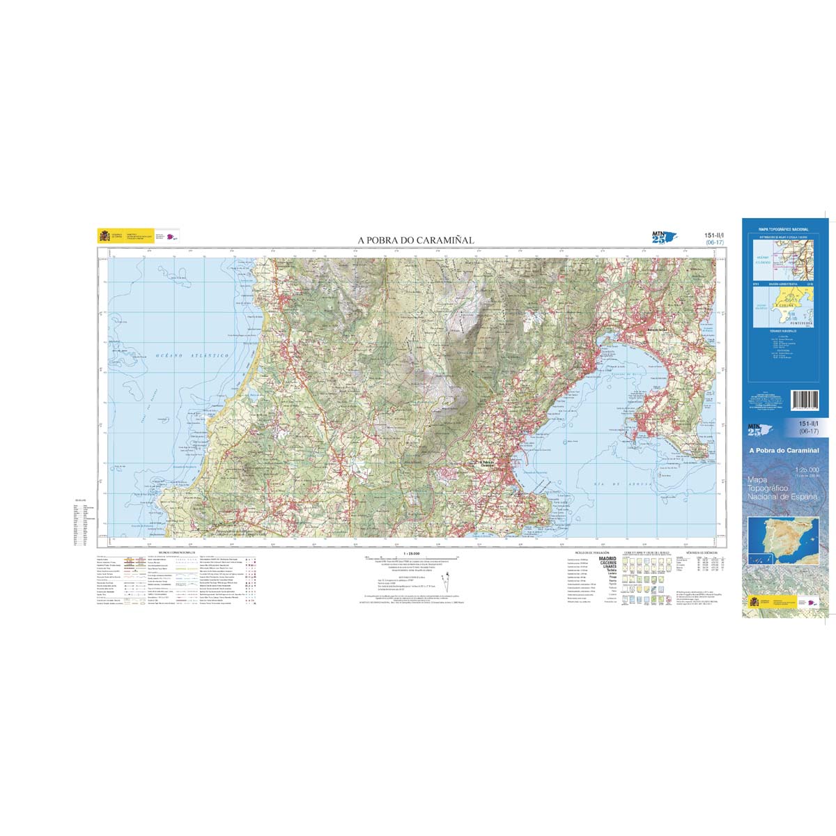 Online bestellen: Topografische kaart 151-II/IA A Pobra do Caramiñal | CNIG - Instituto Geográfico Nacional1