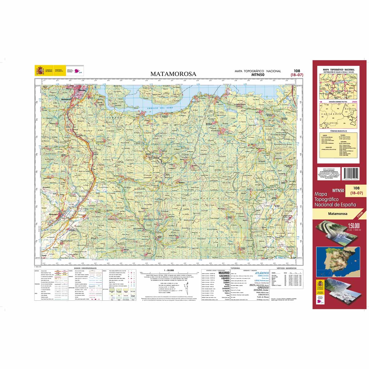 Online bestellen: Topografische kaart 108 MT50 Matamorosa | CNIG - Instituto Geográfico Nacional1