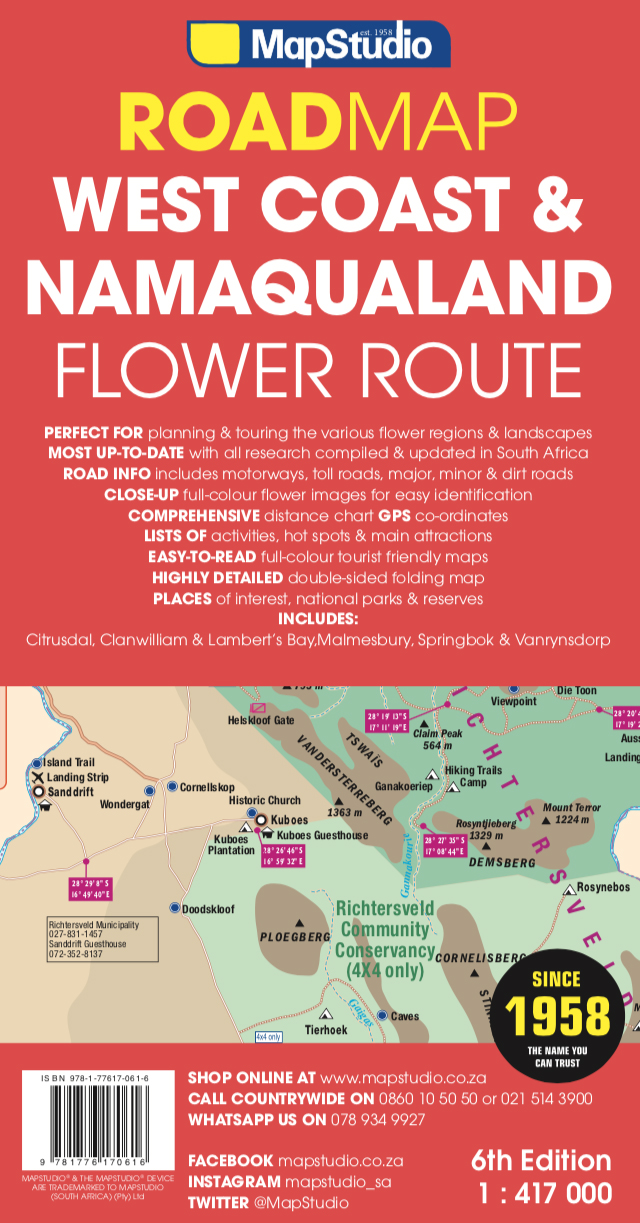 Online bestellen: Wegenkaart - landkaart Flower Route: West Coast & Namaqualand NP | MapStudio