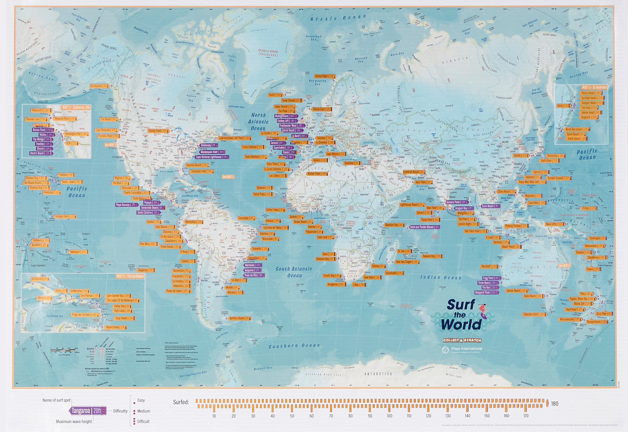 Scratch Map Surf the World Col…