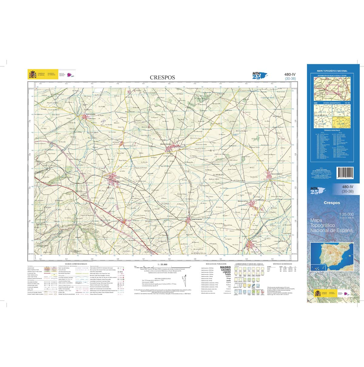 Online bestellen: Topografische kaart 480-IV Crespos | CNIG - Instituto Geográfico Nacional1