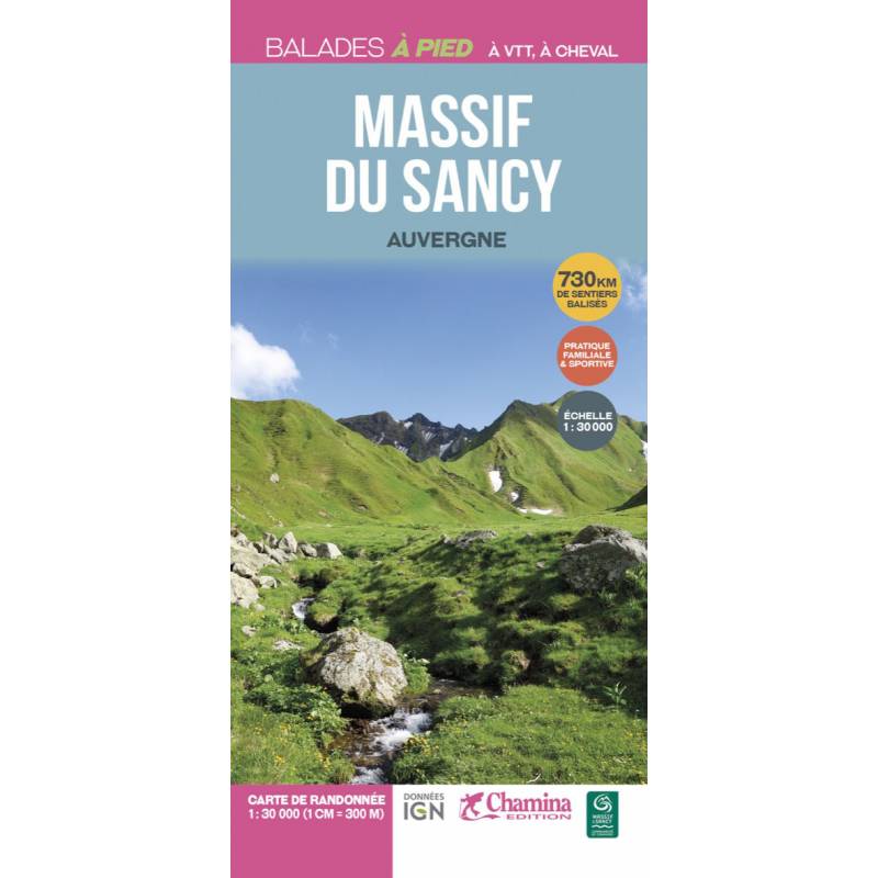 Online bestellen: Fietsgids - Wandelgids Sancy Massif à pied, VTT, à cheval - Auvergne | Chamina