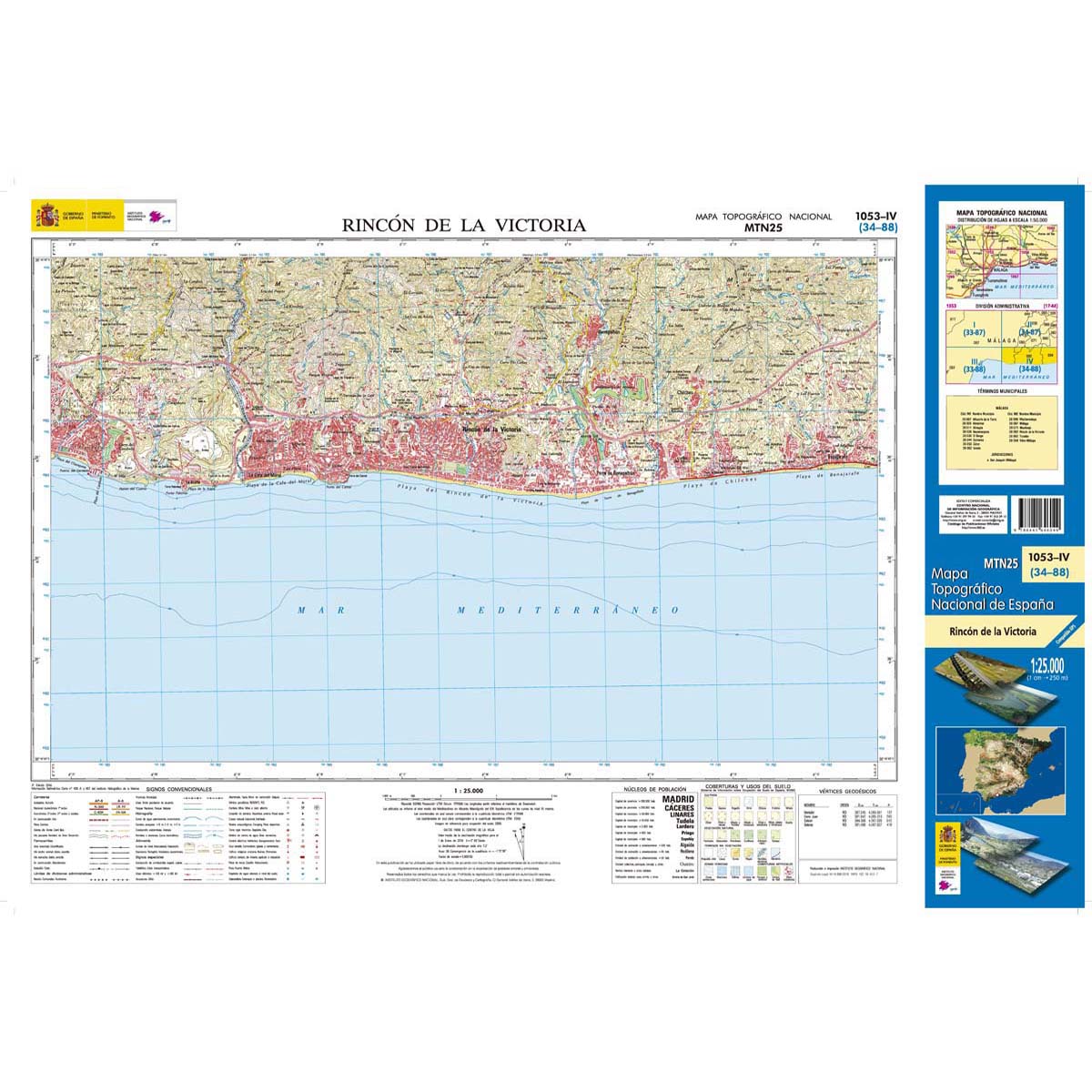 Online bestellen: Topografische kaart 1053-IV Rincón de la Victoria | CNIG - Instituto Geográfico Nacional1