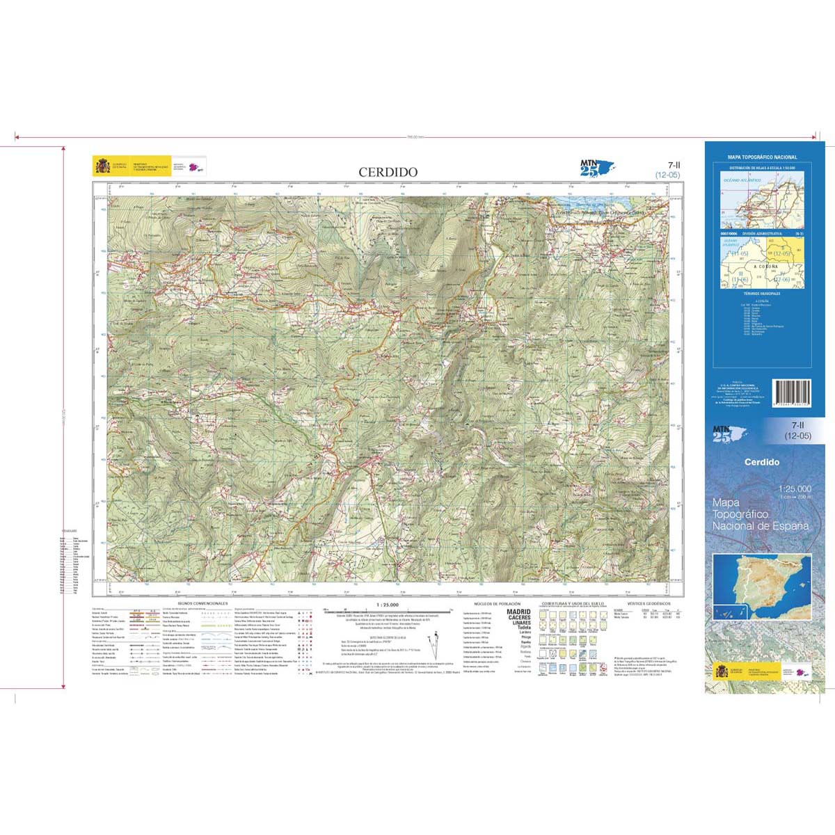 Online bestellen: Topografische kaart 7-II Cerdido | CNIG - Instituto Geográfico Nacional1