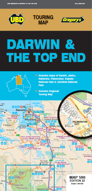 Online bestellen: Wegenkaart - landkaart 590 Darwin & the Top End | UBD Gregory's