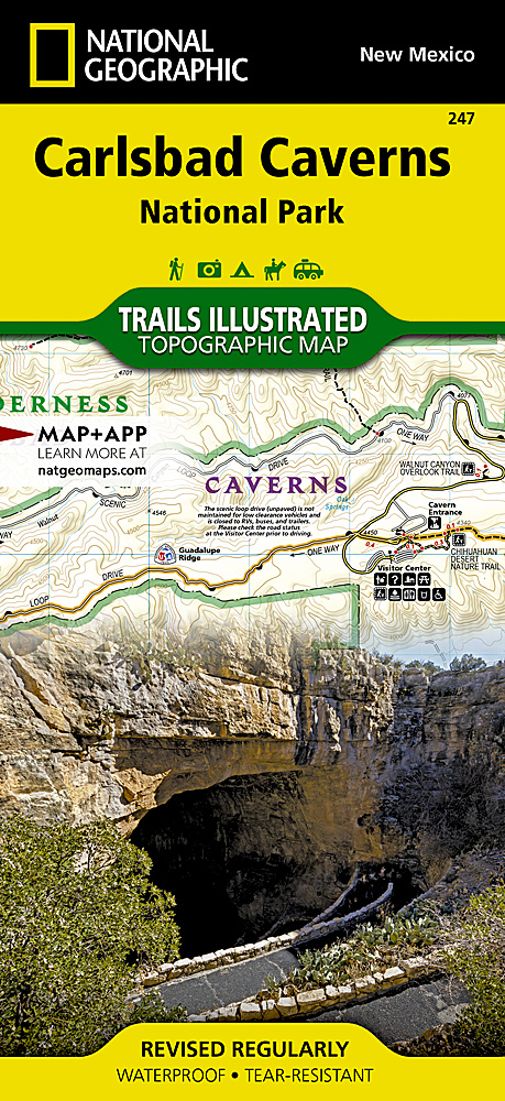 Online bestellen: Wandelkaart 247 Topographic Map Guide Carlsbad Caverns NP /NM | National Geographic