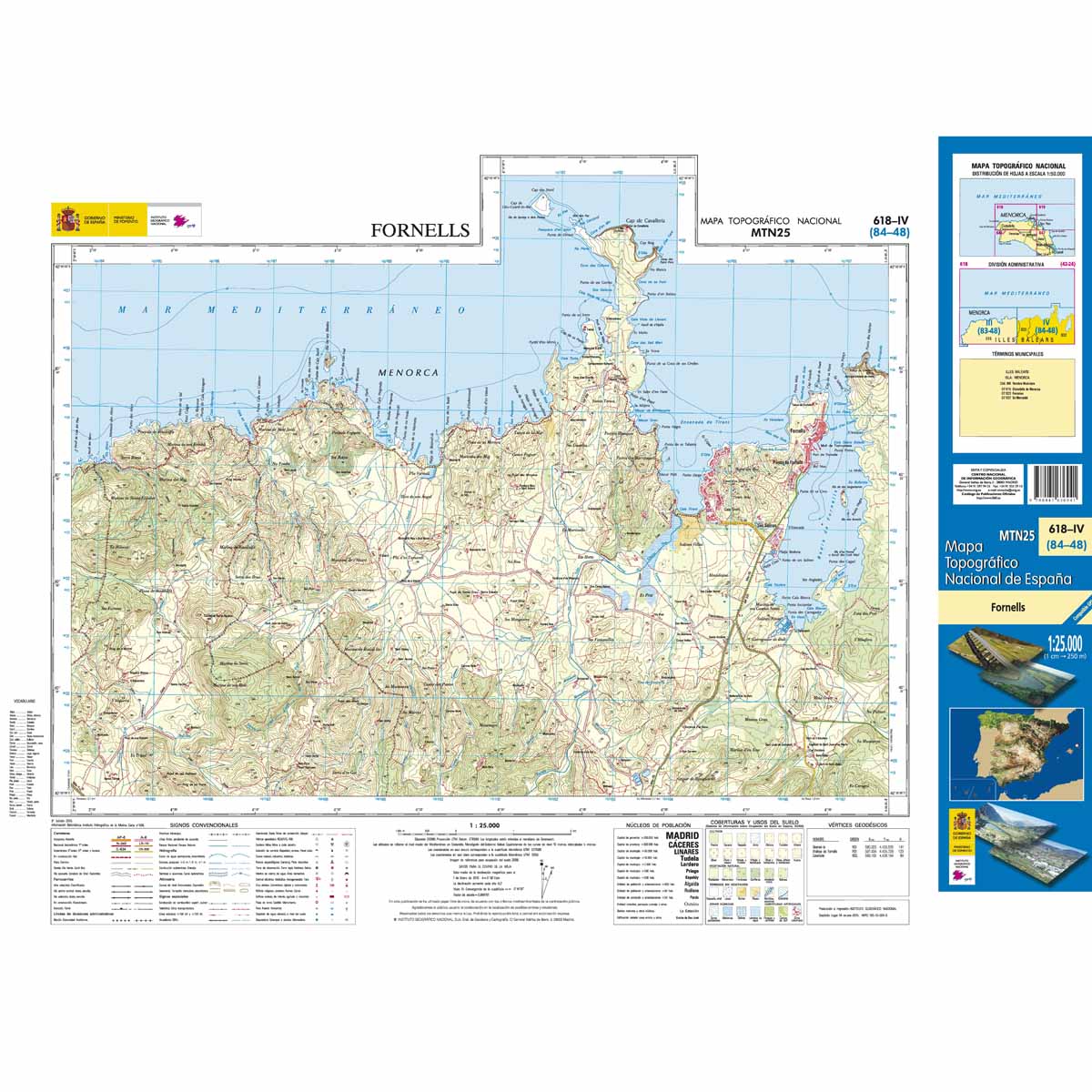 Online bestellen: Topografische kaart 618-IV Fornells (Menorca) | CNIG - Instituto Geográfico Nacional1