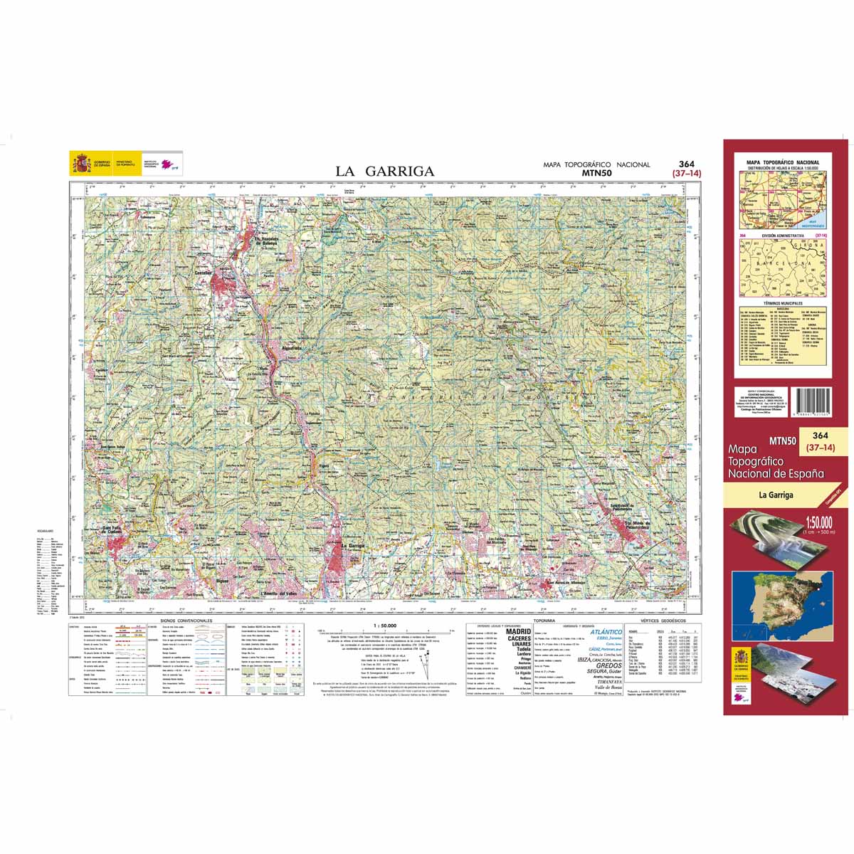 Online bestellen: Topografische kaart 364 MT50 La Garriga | CNIG - Instituto Geográfico Nacional1