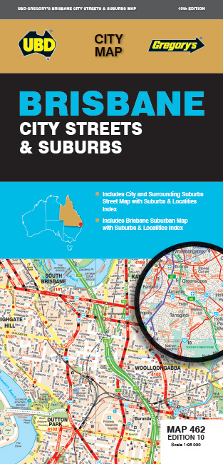 Online bestellen: Stadsplattegrond 462 Brisbane City Streets & Suburbs | UBD Gregory's