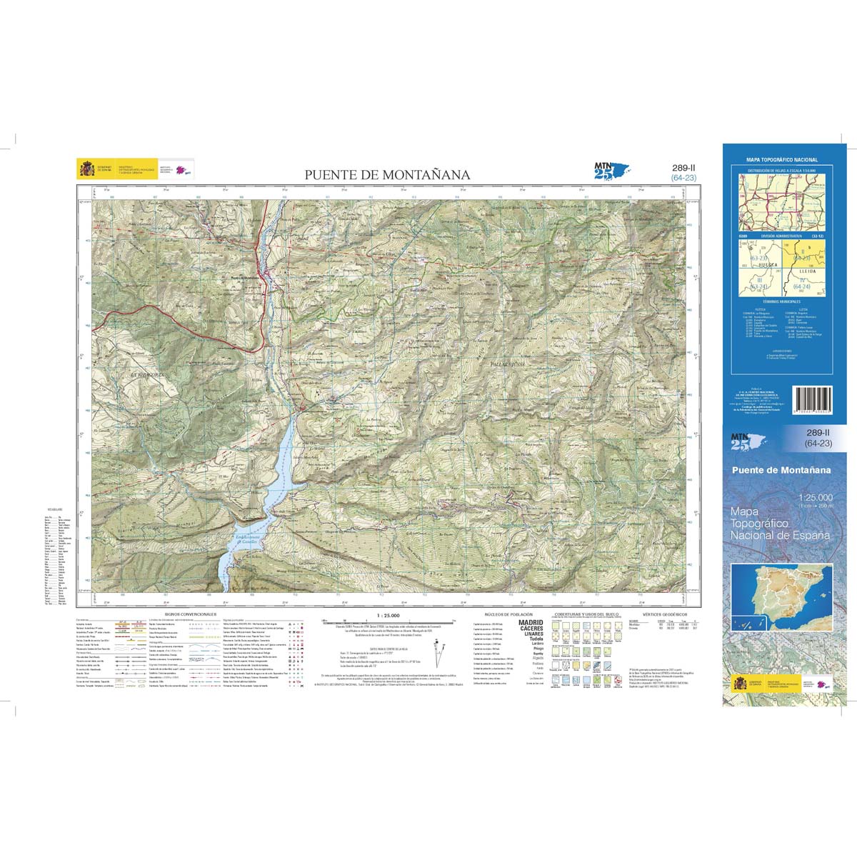 Online bestellen: Topografische kaart 289-II Puente de Montañana | CNIG - Instituto Geográfico Nacional1