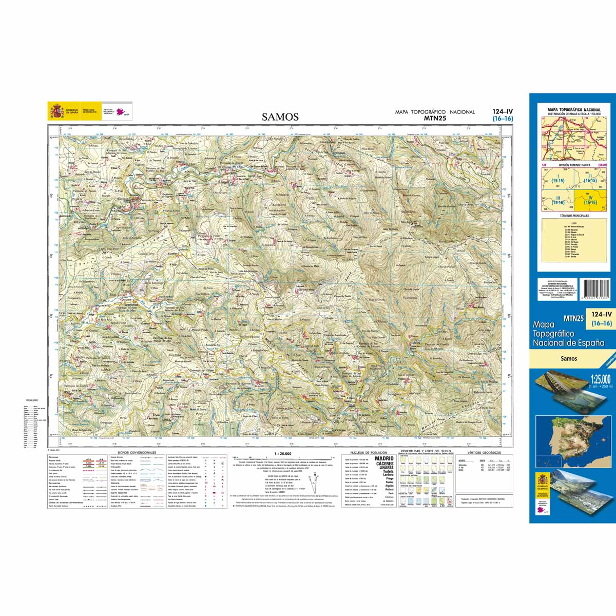 Online bestellen: Topografische kaart 124-IV Samos | CNIG - Instituto Geográfico Nacional1